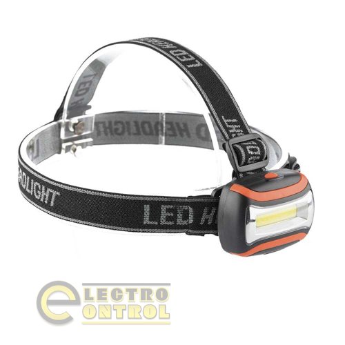 Світлодіодний ліхтарик налобний пластиковий LED COB АААх3шт розмір 65х45mm