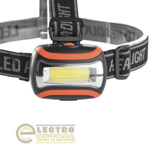 Світлодіодний ліхтарик налобний пластиковий LED COB АААх3шт розмір 65х45mm
