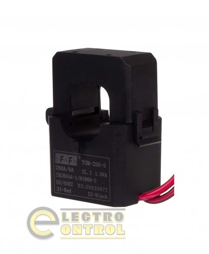 Трансформатор тока F&F TOM-250-5 с разборным сердечником 250/5