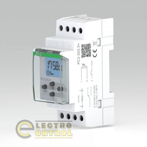 Таймер программируемый F&F PCZ-525.3-PLUS астрономический ночной перерыв NFC дополнительный вход