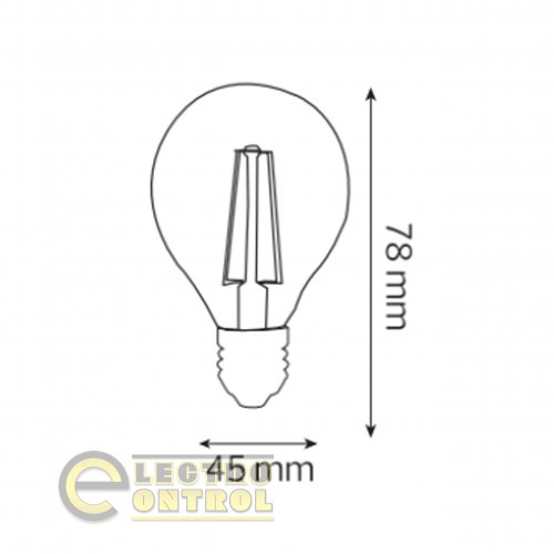 Світлодіодна лампа Horoz FILAMENT BALL-6 6W Е27 2700К 001-089-0006-040