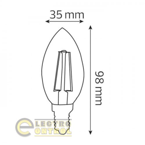 Світлодіодна лампа Horoz FILAMENT CANDLE-6 6W 2700K 001-013-0006-010