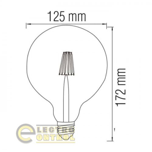 Світлодіодна лампа Horoz FILAMENT RUSTIC GLOBE-6 6W E27 2200К 001-030-0006-010