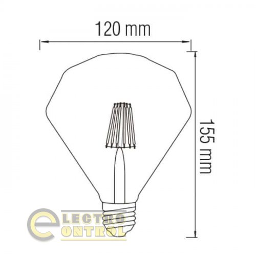 Светодиодная лампа Horoz Filament RUSTIC DIAMOND-6 6W E27 2200К 001-034-0006-010