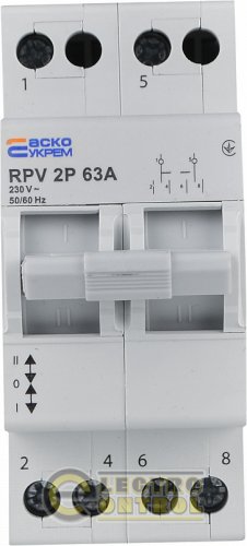 Ручной переключатель ввода АСКО І-0-ІІ RPV 2P 63A A0010220006