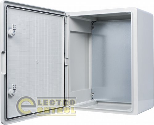 Корпус из АБС-пластика АСКО ударопрочный с монтажной панелью непрозрачная дверца 40х50х24 ІР65 серии UBox
