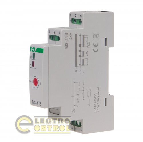 Импульсное реле F&F BIS-413-24V с задержкой времени 24В 16А