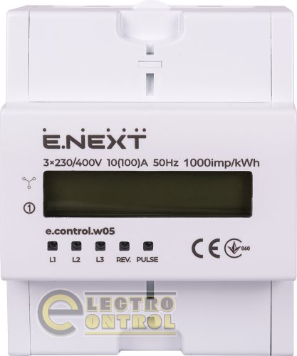Счетчик трехфазный e.control.w05 10(100)А электронный класс 1.0 некоммерческий i0310032