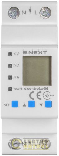 Счетчик однофазный e.control.w06 электронный с функцией защиты и контроля напряжения и тока i0310033