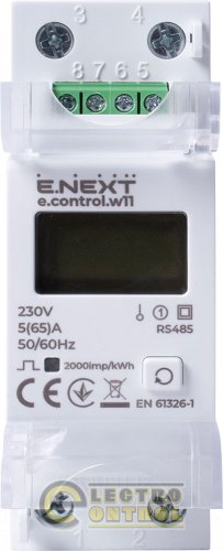 Счетчик однофазный e.control.w11 5(65)А электронный класс 1.0 некоммерческий RS485 i0310042