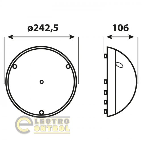 Светильник пластиковый Aqua Полная Луна Опал с датчиком движения чёрный 400-223-115