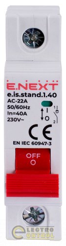 Выключатель нагрузки Enext s082001 на DIN-рейку e.is.stand.1.40 1р 40А