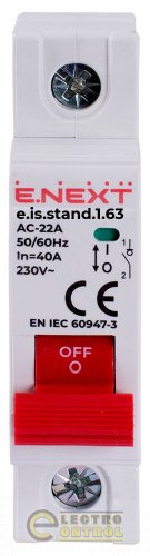 Выключатель нагрузки Enext s082002 на DIN-рейку e.is.stand.1.63 1р 63А