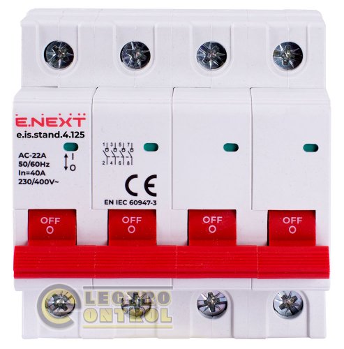 Вимикач навантаження Enext s082012 на DIN-рейку e.is.stand.4.125 4р 125А