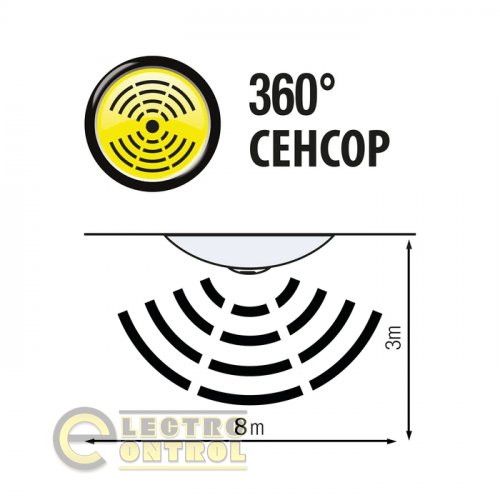 Світильник стельовий металевий з датчиком руху 400-002-112