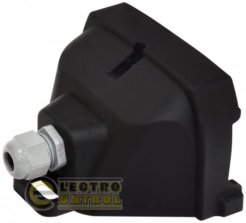 Розетка ETI 4481014 кабельна двомісна з кришками ERS-2CM 2x2Р+РЕ Schuko IP44 каучук чорна