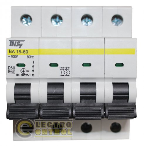 Автоматичний вимикач TNSy ВА18-60 TNSy5504823 4Р 50А 6кА D