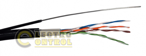 Сетевой кабель GEAR GEC-UTPCUOUTSC051305 CAT.5E UTP Copper 4Px2x0.51 PVC+PE Outdoor с проволокой 305M