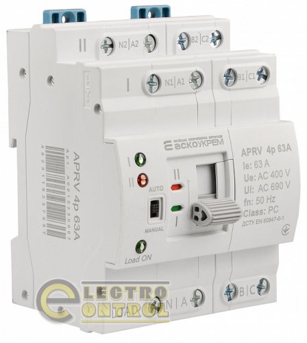 Автоматический переключатель ввода АСКО A0010230007 (I-II) APRV 4p 63A
