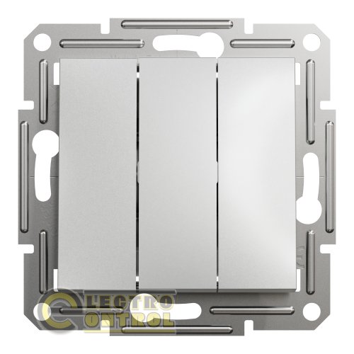 Выключатель Schneider Electric EPH2100161 Asfora трёхклавишный алюминий