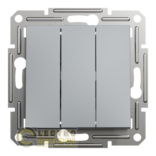 Выключатель Schneider Electric EPH2100162 Asfora трёхклавишный сталь