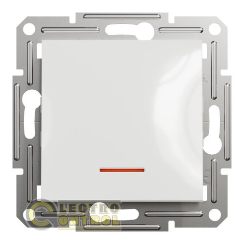Вимикач Schneider Electric EPH1470121 Asfora одноклавішний з підсвіткою білий без рамки