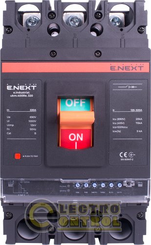 Силовой автоматический выключатель Enext i0770061 e.industrial.ukm.400Re.320 с электронным расцепителем 3р 320А