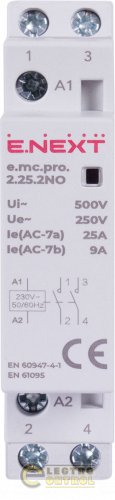 Модульний контактор Enext p005201 e.mc.pro.2.25.2NO 2р 25А 2NO 220В