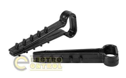 Дюбель - ялинка Enext m0080035 10mm для плоского проводу e.metiz.dowel.flat.fir.black.10 чорний 100 шт.
