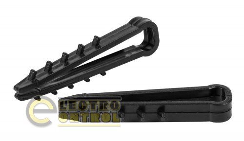 Дюбель - ялинка Enext m0080038 6mm для плоского проводу e.metiz.dowel.flat.fir.black.6 чорний 100 шт.