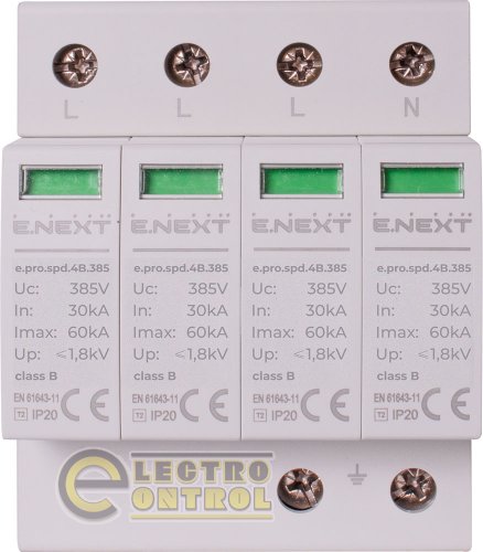 Устройство для защиты от импульсных перенапряжений Enext p076004 e.pro.spd.4B.385 4P класс В