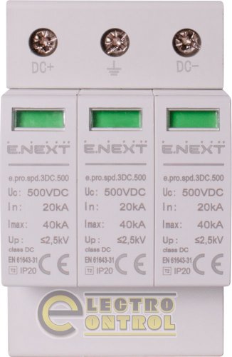Устройство для защиты от импульсных перенапряжений Enext p076021 e.pro.spd.3DC.500 3P DC