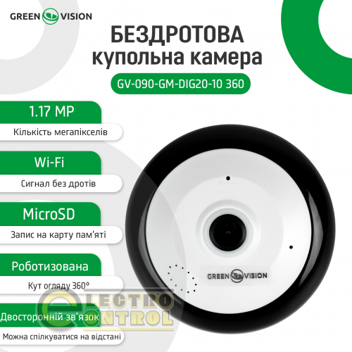Бездротова купольна камера GV-090-GM-DIG20-10 360