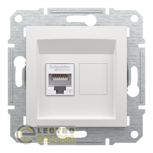 Розетка Schneider Electric EPH4770121 Asfora RJ45 UTP 6 белая без рамки