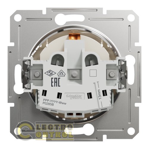 Розетка Schneider Electric EPH3170123 Asfora с заземлением и крышкой кремовая без рамки