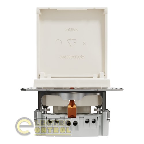 Розетка Schneider Electric EPH3170123 Asfora с заземлением и крышкой кремовая без рамки