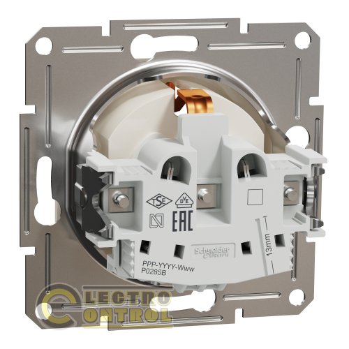 Розетка Schneider Electric EPH2970223 Asfora с заземлением и шторками кремовая без рамки
