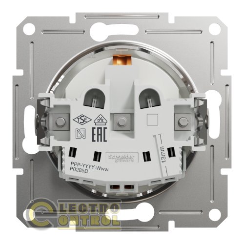 Розетка Schneider Electric EPH2970221 Asfora с заземлением и шторками белая без рамки