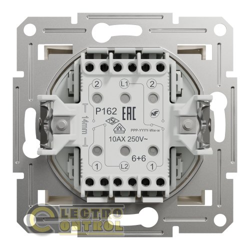 Перемикач Schneider Electric EPH0670123 Asfora двоклавішний кремовий без рамки