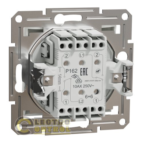 Переключатель Schneider Electric EPH0670121 Asfora двухклавишный белый без рамки