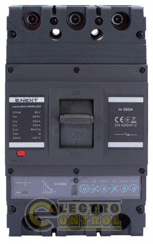 Силовий автоматичний вимикач Enext p087009 e.pro.ukm.400Re.320 з електронним розчіплювачем 3р 320А