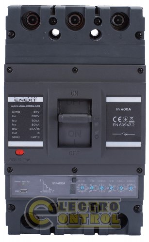 Силовий автоматичний вимикач Enext p087010 e.pro.ukm.400Re.400 з електронним розчіплювачем 3р 400А