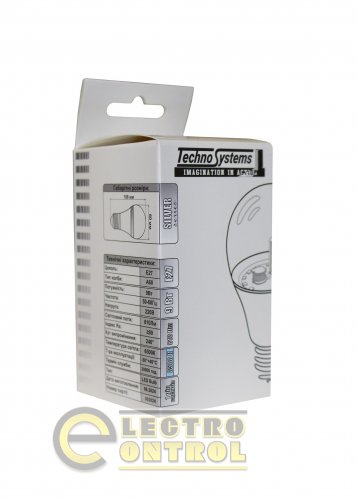 Светодиодная лампа TechnoSystems LED Bulb SILVER 9W TNSy5000609 E27 6500K 810 lm TNSy5000609 A60