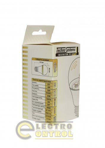 Светодиодная лампа TechnoSystems LED Bulb GOLDEN 12W TNSy5000041 E27 4000K 1260 lm A60 180-240V/50-60Hz 240° 30.000 Hrs