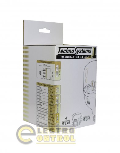 Светодиодная лампа TechnoSystems LED Bulb GOLDEN 40W TNSy5000260 E27/E40 4000K 4200 lm T120  220-240V/50-60Hz 220° 30.000 Hrs
