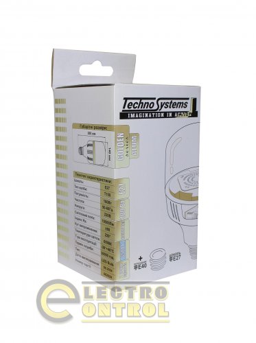 Светодиодная лампа TechnoSystems LED Bulb GOLDEN ALUM 100W TNSy5000109 E27/E40 6500K 10500 lm T120  220-240V/50-60Hz 220° 30.000 Hrs