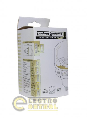 Светодиодная лампа TechnoSystems LED Bulb GOLDEN ALUM 100W TNSy5000525 E27/E40 4000K 10500 lm T140  220-240V/50-60Hz 220° 30.000 Hrs