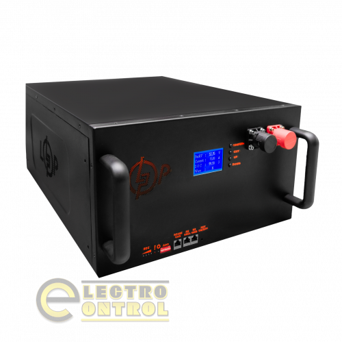 Аккумулятор LogicPower LiFePO4 51,2V-100Ah (5120Wh) (BMS 200A/100А) с LCD металл Smart RM RS485/CAN