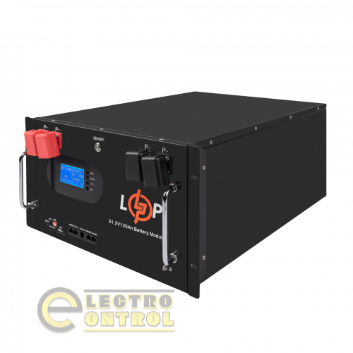 Аккумулятор LogicPower LiFePO4 51,2V-230Ah (11776Wh) (Smart BMS 200A) с LCD RM AB RS485/CAN