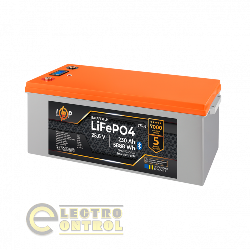 Акумулятор LogicPower LiFePO4 25,6V-230Ah (5888Wh) (BMS 200A/100А) пластик LCD Smart BT